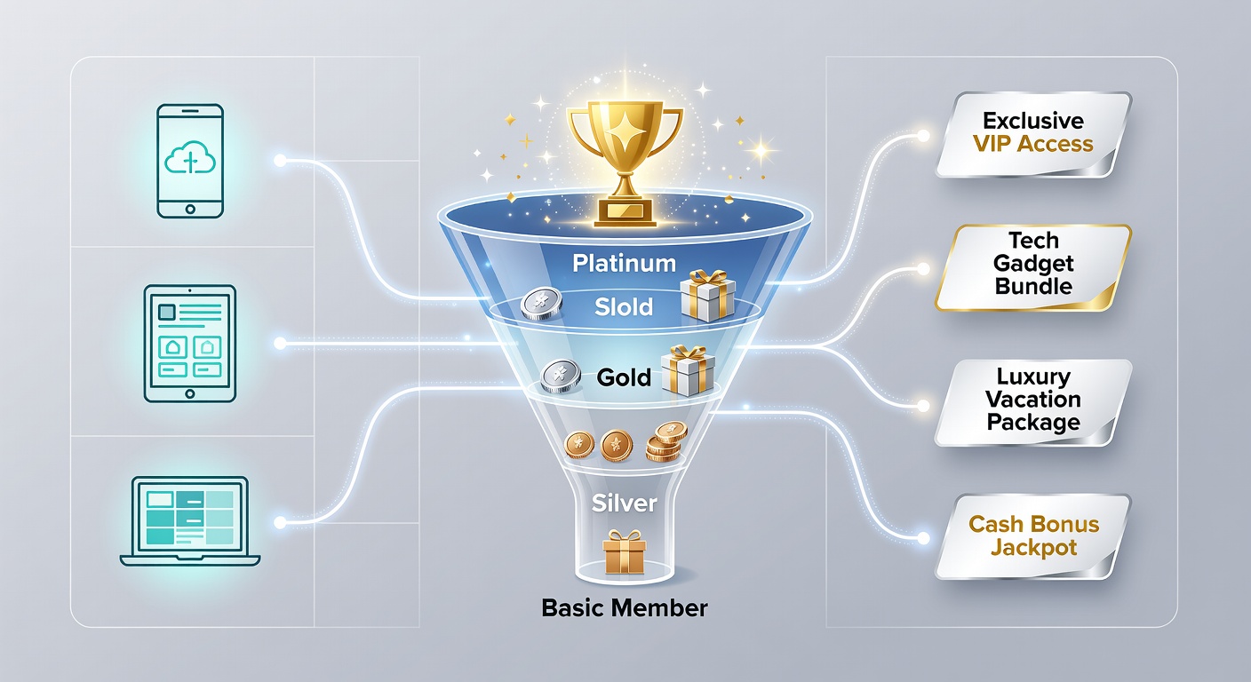Darstellung von Treueebenen und progressiven Preisen in einer mobilen Casino-App