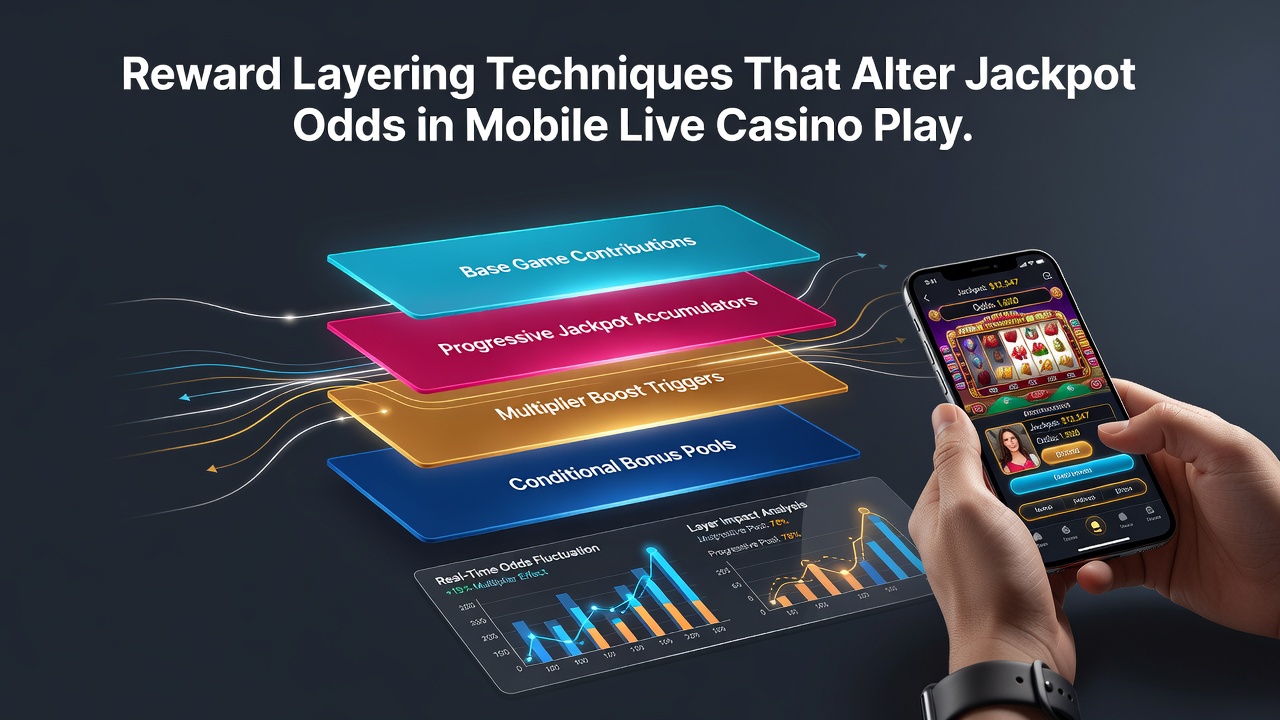Detailansicht einer Live-Casino-Schnittstelle mit Belohnungsfortschrittsbalken und Jackpot-Multiplikatoren auf einem mobilen Gerät